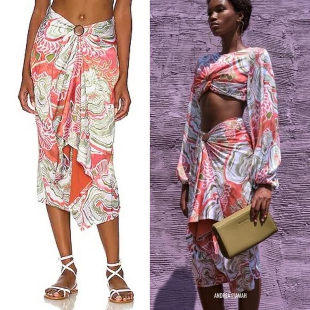Andrea Iyamah Behati Skirt Mushroom Print‎